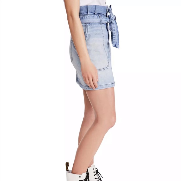 Free People Tie Waist Denim Skirt - Picture 4 of 7